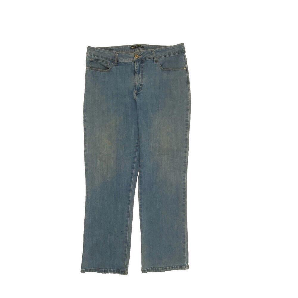 Lee Jeans Women 16 Short Blue Classic Fit Straight Leg Denim Medium Wash